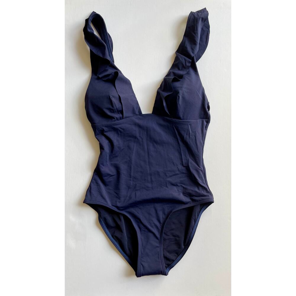 Sea Level Essentials Frill One Piece Swimsuit Night Sky Size 4 New - Picture 5 of 11